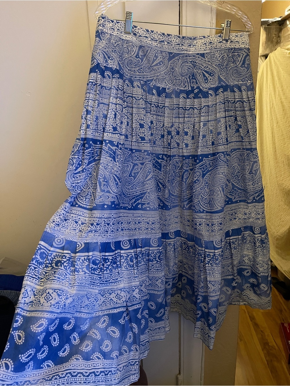 Jones New York Blue and White Paisley Maxi Dress